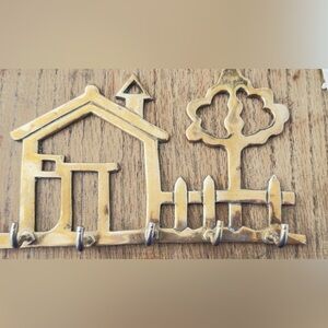 Charming Brass House and Tree Wall Hooks